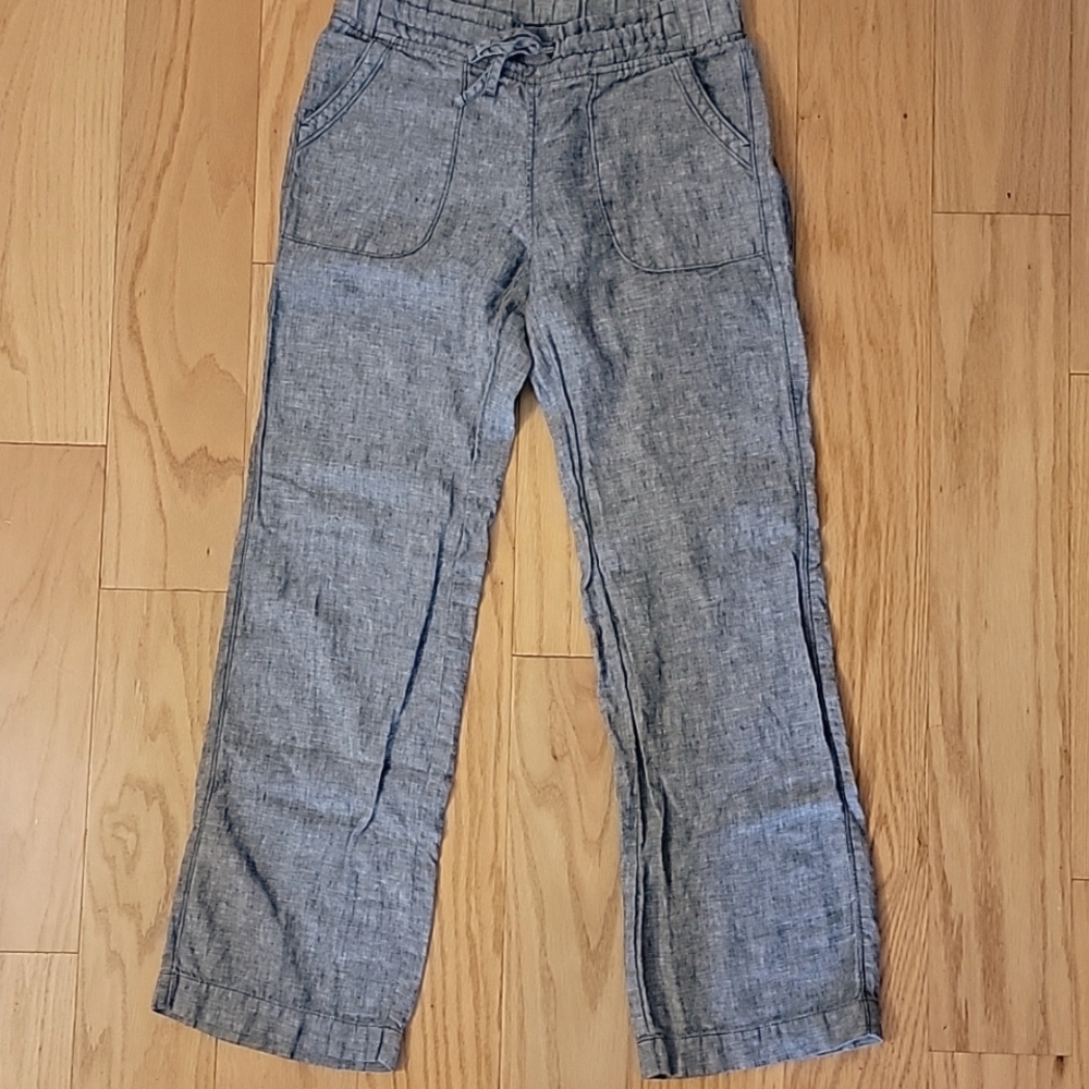 Athleta Retreat Linen Wide Leg Pant, Size 4, Grey Heather